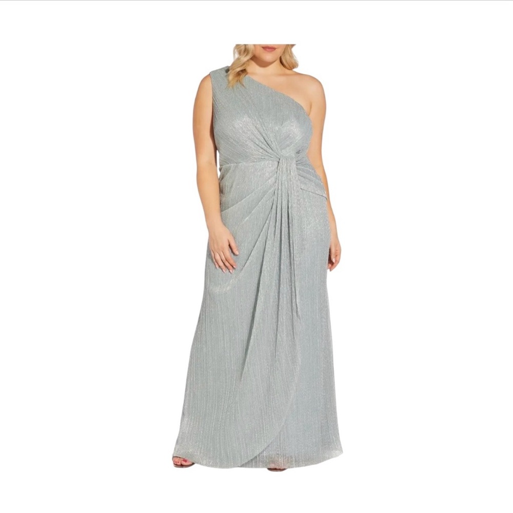 Stardust Pleated One-Shoulder Evening Gown